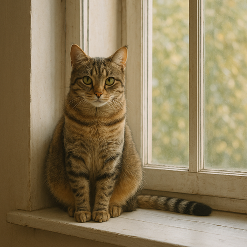 eine katze auf einem fensterbrett